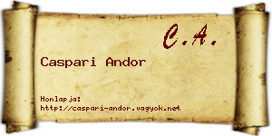 Caspari Andor névjegykártya
